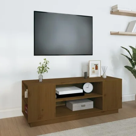 TV-Ständer aus massivem Kiefernholz honigbraun 110x35x40,5 cm von vidaXL, TV-Möbel - Ref: Foro24-814412, Preis: 66,99 €, Raba...