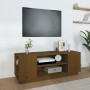 TV-Ständer aus massivem Kiefernholz honigbraun 110x35x40,5 cm von vidaXL, TV-Möbel - Ref: Foro24-814412, Preis: 66,99 €, Raba...