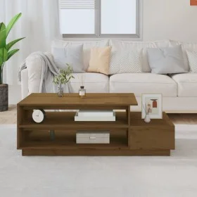 Massiver Couchtisch aus honigbraunem Kiefernholz, 120 x 50 x 40,5 cm von vidaXL, Couchtisch - Ref: Foro24-814417, Preis: 92,9...