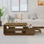 Mesa de centro madera maciza de pino marrón miel 120x50x40,5 cm de vidaXL, Mesas de centro - Ref: Foro24-814417, Precio: 92,9...