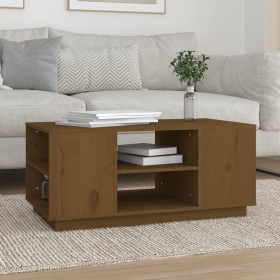 Massiver Couchtisch aus honigbraunem Kiefernholz, 90 x 49 x 40,5 cm von vidaXL, Couchtisch - Ref: Foro24-814402, Preis: 73,82...