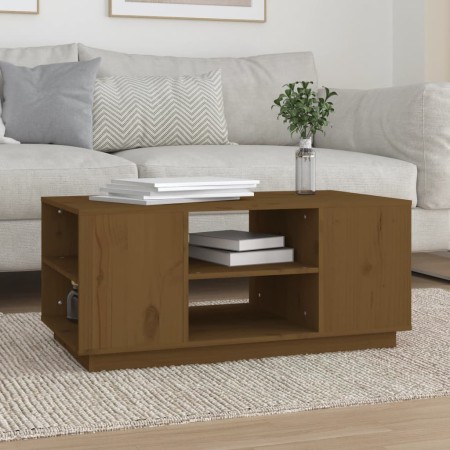Mesa de centro madera maciza de pino marrón miel 90x49x40,5 cm de vidaXL, Mesas de centro - Ref: Foro24-814402, Precio: 73,82...