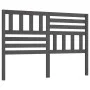 Cabecero de cama madera maciza de pino gris 126x4x100 cm de vidaXL, Cabeceros y pies de cama - Ref: Foro24-814136, Precio: 60...
