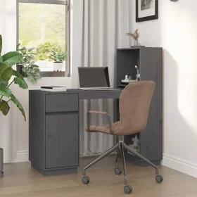 Schreibtisch aus massivem grauem Kiefernholz, 110 x 53 x 117 cm von vidaXL, Schreibtische - Ref: Foro24-814511, Preis: 203,38...