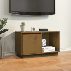 Solid pine wood TV stand in honey brown color, 74x35x44 cm by vidaXL, TV Furniture - Ref: Foro24-814337, Price: 45,56 €, Disc...