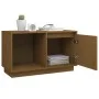 Mueble de TV madera maciza de pino marrón miel 74x35x44 cm de vidaXL, Muebles TV - Ref: Foro24-814337, Precio: 45,56 €, Descu...