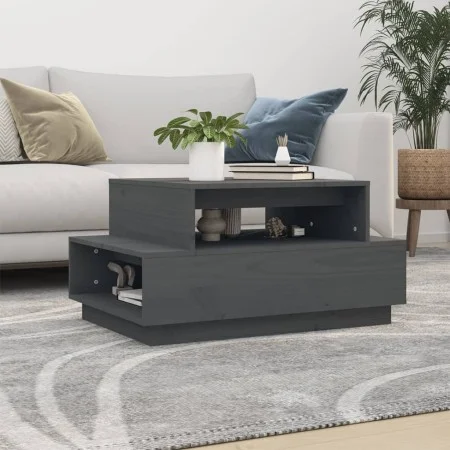 Solid gray pine wood coffee table 80x55x40.5 cm by vidaXL, Coffee table - Ref: Foro24-814516, Price: 68,35 €, Discount: %