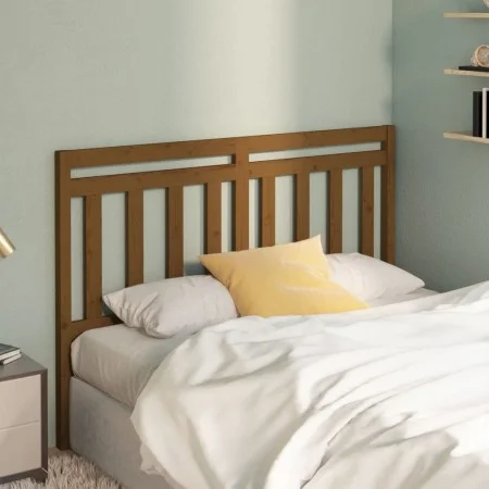 Honey brown solid pine wood bed headboard 126x4x100 cm by vidaXL, Headboards and footboards - Ref: Foro24-814087, Price: 48,3...