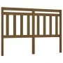 Cabecero de cama madera maciza de pino marrón miel 126x4x100 cm de vidaXL, Cabeceros y pies de cama - Ref: Foro24-814087, Pre...