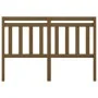 Cabecero de cama madera maciza de pino marrón miel 126x4x100 cm de vidaXL, Cabeceros y pies de cama - Ref: Foro24-814087, Pre...