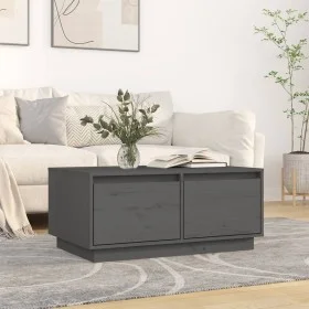 Couchtisch aus massivem grauem Kiefernholz, 80 x 50 x 35 cm von vidaXL, Couchtisch - Ref: Foro24-814441, Preis: 77,92 €, Raba...