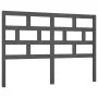 Cabecero de cama madera maciza de pino gris 126x4x100 cm de vidaXL, Cabeceros y pies de cama - Ref: Foro24-814186, Precio: 46...