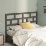 Cabecero de cama madera maciza de pino gris 126x4x100 cm de vidaXL, Cabeceros y pies de cama - Ref: Foro24-814186, Precio: 46...