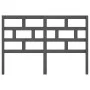 Cabecero de cama madera maciza de pino gris 126x4x100 cm de vidaXL, Cabeceros y pies de cama - Ref: Foro24-814186, Precio: 46...