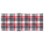 Cojín silla jardín respaldo alto 2 uds cuadros rojo 120x50x3 cm