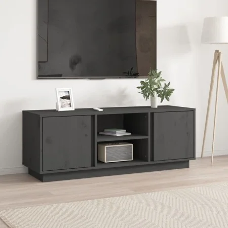 TV-Schrank aus massivem, grauem Kiefernholz, 110 x 35 x 40,5 cm von vidaXL, TV-Möbel - Ref: Foro24-814476, Preis: 66,99 €, Ra...
