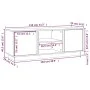 TV-Schrank aus massivem, grauem Kiefernholz, 110 x 35 x 40,5 cm von vidaXL, TV-Möbel - Ref: Foro24-814476, Preis: 66,99 €, Ra...