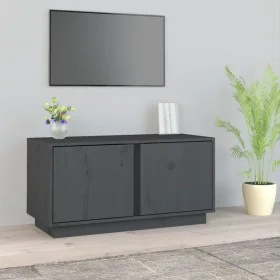 Solid pine wood TV stand in gray, 80x35x40.5 cm by vidaXL, TV Furniture - Ref: Foro24-814471, Price: 62,45 €, Discount: %