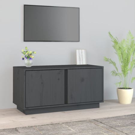 TV-Ständer aus massivem Kiefernholz grau 80x35x40,5 cm von vidaXL, TV-Möbel - Ref: Foro24-814471, Preis: 63,11 €, Rabatt: %