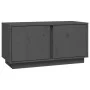 Solid pine wood TV stand in gray, 80x35x40.5 cm by vidaXL, TV Furniture - Ref: Foro24-814471, Price: 62,44 €, Discount: %