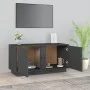 Solid pine wood TV stand in gray, 80x35x40.5 cm by vidaXL, TV Furniture - Ref: Foro24-814471, Price: 62,44 €, Discount: %