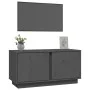 Solid pine wood TV stand in gray, 80x35x40.5 cm by vidaXL, TV Furniture - Ref: Foro24-814471, Price: 62,44 €, Discount: %