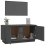 Solid pine wood TV stand in gray, 80x35x40.5 cm by vidaXL, TV Furniture - Ref: Foro24-814471, Price: 62,44 €, Discount: %