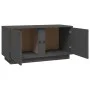 Solid pine wood TV stand in gray, 80x35x40.5 cm by vidaXL, TV Furniture - Ref: Foro24-814471, Price: 62,44 €, Discount: %