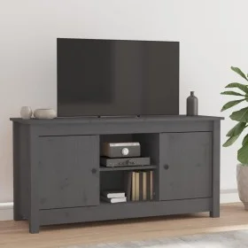 TV-Schrank aus massivem Kiefernholz, grau, 103 x 36,5 x 52 cm von vidaXL, TV-Möbel - Ref: Foro24-814586, Preis: 87,36 €, Raba...