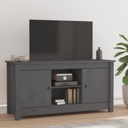 TV-Schrank aus massivem Kiefernholz, grau, 103 x 36,5 x 52 cm von vidaXL, TV-Möbel - Ref: Foro24-814586, Preis: 88,34 €, Raba...