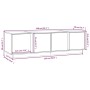 Mueble de TV madera maciza de pino gris 140x40x40 cm