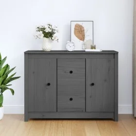 Sideboard aus massivem grauem Kiefernholz, 100 x 35 x 74 cm von vidaXL, Sideboards - Ref: Foro24-814566, Preis: 155,06 €, Rab...