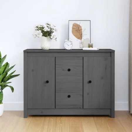 Sideboard aus massivem grauem Kiefernholz, 100 x 35 x 74 cm von vidaXL, Sideboards - Ref: Foro24-814566, Preis: 155,06 €, Rab...