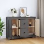 Sideboard aus massivem grauem Kiefernholz, 100 x 35 x 74 cm von vidaXL, Sideboards - Ref: Foro24-814566, Preis: 157,01 €, Rab...
