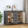 Sideboard aus massivem grauem Kiefernholz, 100 x 35 x 74 cm von vidaXL, Sideboards - Ref: Foro24-814566, Preis: 155,06 €, Rab...