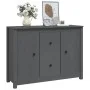 Sideboard aus massivem grauem Kiefernholz, 100 x 35 x 74 cm von vidaXL, Sideboards - Ref: Foro24-814566, Preis: 155,06 €, Rab...