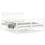 Estructura de cama con cabecero madera maciza blanco 160x200 cm de vidaXL, Camas y somieres - Ref: Foro24-3195167, Precio: 14...