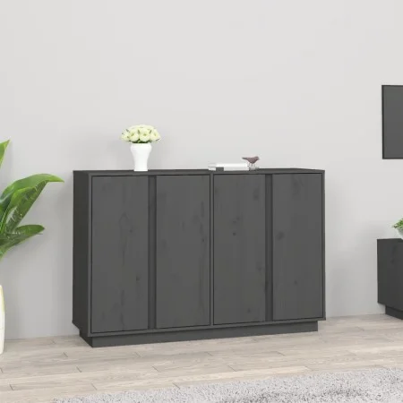 Sideboard aus massivem grauem Kiefernholz, 120 x 35 x 80 cm von vidaXL, Sideboards - Ref: Foro24-814496, Preis: 151,09 €, Rab...