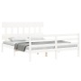 Estructura de cama con cabecero madera maciza blanco 160x200 cm de vidaXL, Camas y somieres - Ref: Foro24-3195167, Precio: 14...