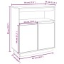 Honigbraunes Sideboard aus massivem Kiefernholz, 70 x 34 x 80 cm von vidaXL, Sideboards - Ref: Foro24-814387, Preis: 77,92 €,...