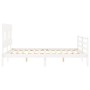 Weißer Massivholzbettrahmen mit Kopfteil 160x200 cm von vidaXL, Betten und Lattenroste - Ref: Foro24-3195167, Preis: 140,84 €...