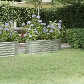 Pflanzgefäß aus silber pulverbeschichtetem Stahl, 114 x 40 x 68 cm von vidaXL, Töpfe und Pflanzgefäße - Ref: Foro24-318867, P...