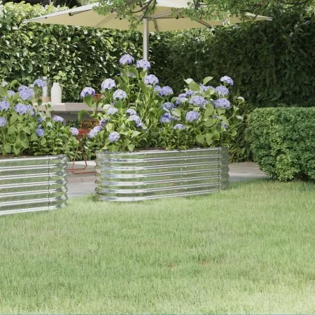 Silver powder coated steel planter 114x40x68 cm by vidaXL, Pots and planters - Ref: Foro24-318867, Price: 36,61 €, Discount: %
