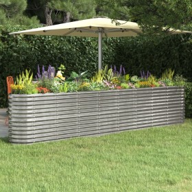 Jardinera arriate acero recubrimiento polvo plata 332x40x68 cm de vidaXL, Maceteros y jardineras - Ref: Foro24-318912, Precio...