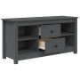 TV-Schrank aus massivem Kiefernholz, grau, 103 x 36,5 x 52 cm von vidaXL, TV-Möbel - Ref: Foro24-814571, Preis: 79,29 €, Raba...