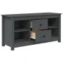 TV-Schrank aus massivem Kiefernholz, grau, 103 x 36,5 x 52 cm von vidaXL, TV-Möbel - Ref: Foro24-814571, Preis: 79,29 €, Raba...