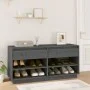 Schuhschrank aus massivem Kiefernholz grau 110x34x52 cm von vidaXL, Schuhregale und Schuhorganisatoren - Ref: Foro24-814446, ...