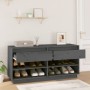 Solid pine wood shoe cabinet in gray, 110x34x52 cm by vidaXL, Shoe racks and shoe organizers - Ref: Foro24-814446, Price: 120...