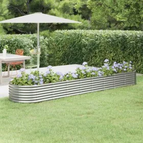 Jardinera arriate acero recubrimiento polvo plata 368x80x36 cm de vidaXL, Maceteros y jardineras - Ref: Foro24-318932, Precio...
