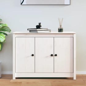Weißes Sideboard aus massivem Kiefernholz 100x35x74 cm von vidaXL, Sideboards - Ref: Foro24-814560, Preis: 134,12 €, Rabatt: %